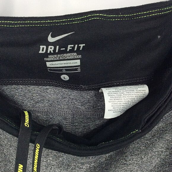 Nike Running Dri-Fit 3/4 Length Crop Leggings Womens Large Reflective Pockets - Picture 10 of 12